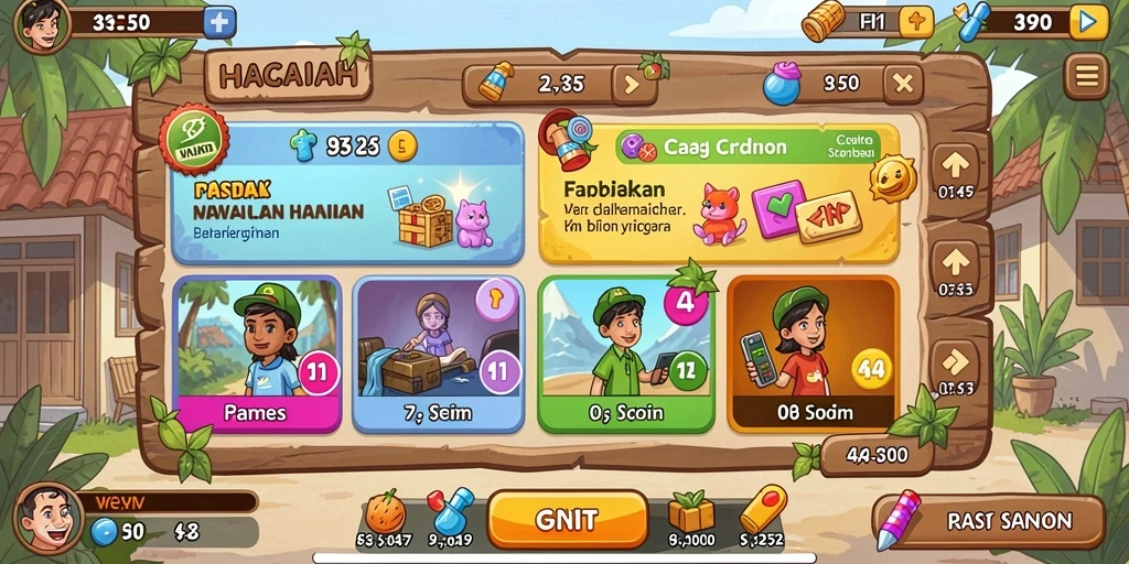 Tampilan awal permainan yang menarik dan penuh warna.