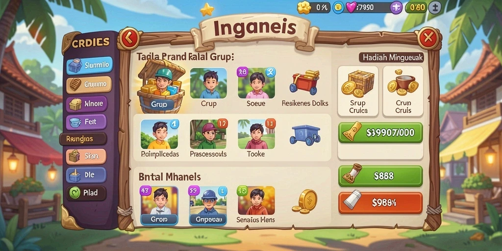 Tampilan antarmuka utama permainan REMI101.