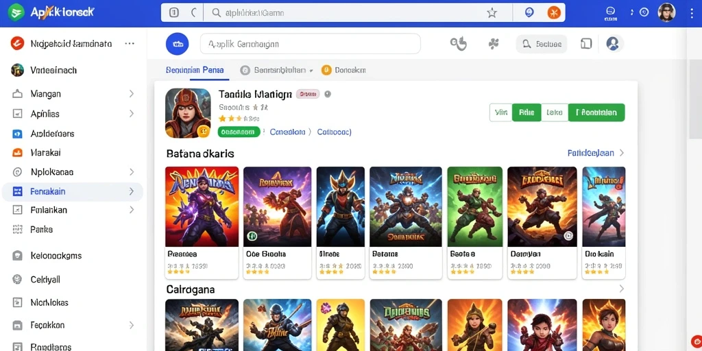 Screenshot menunjukkan antarmuka utama permainan yang menarik.
